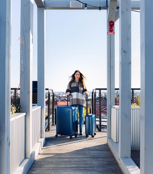 Resväska Printisso Urbane - Stor Whale Blue