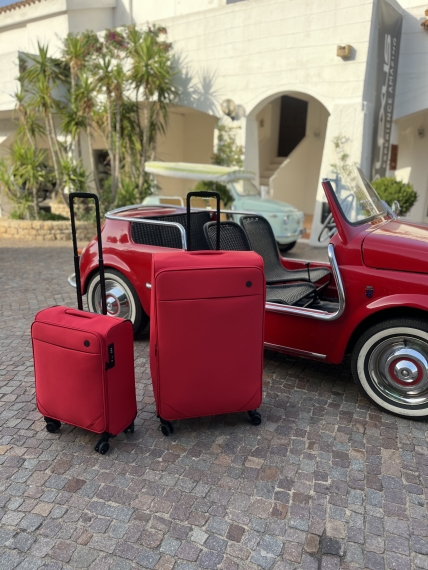 Mjuka Resväskor Printisso Runway - 3 Set Rose Red