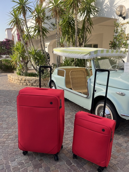 Mjuka Resväskor Printisso Runway - 3 Set Rose Red